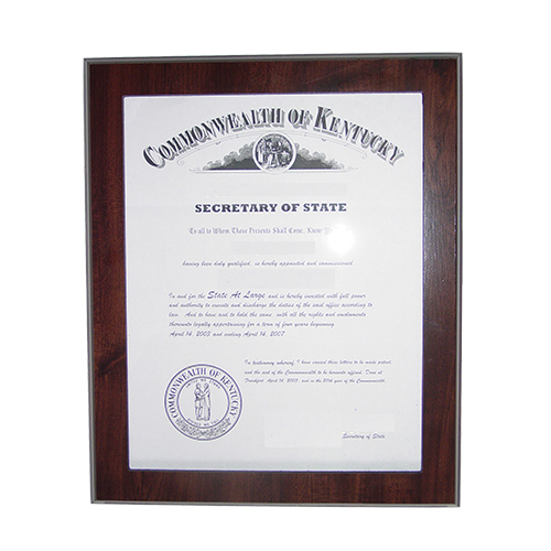 Arkansas Notary Commission Frame Fits 11 x 8.5 x inch Certificate